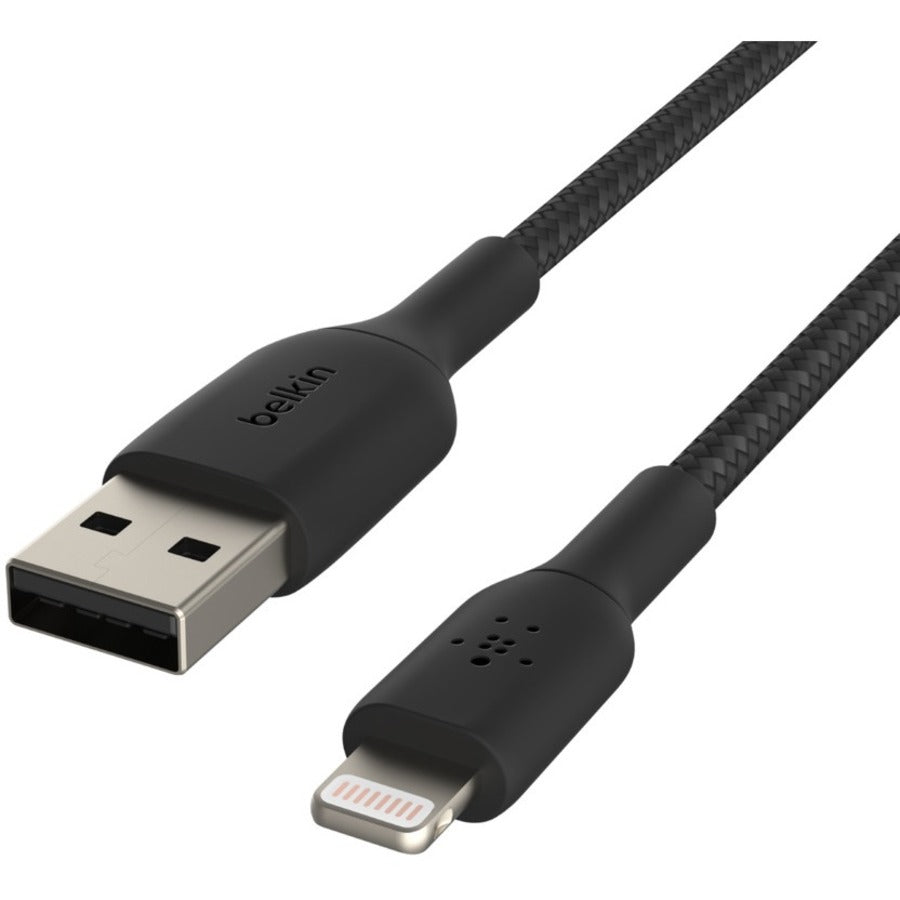 Belkin BoostCharge Braided Lightning to USB-A Cable (1 meter / 3.3 foot, Black) CAA002BT1MBK