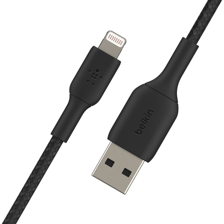 Belkin BoostCharge Braided Lightning to USB-A Cable (1 meter / 3.3 foot, Black) CAA002BT1MBK