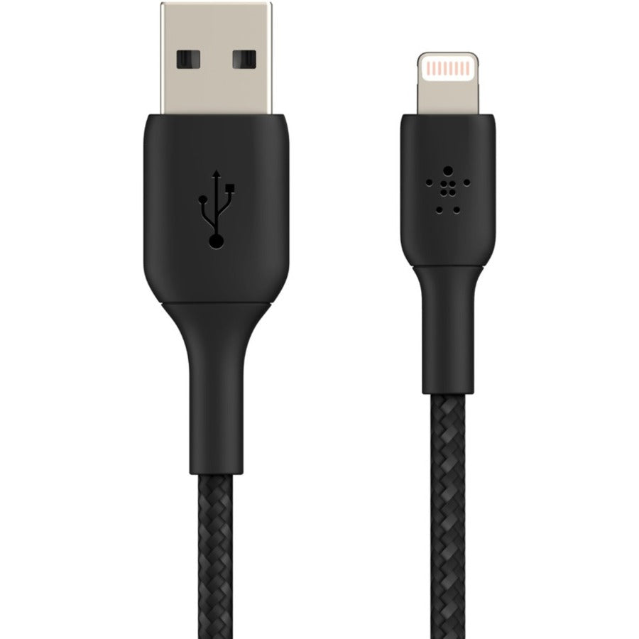 Belkin BoostCharge Braided Lightning to USB-A Cable (1 meter / 3.3 foot, Black) CAA002BT1MBK