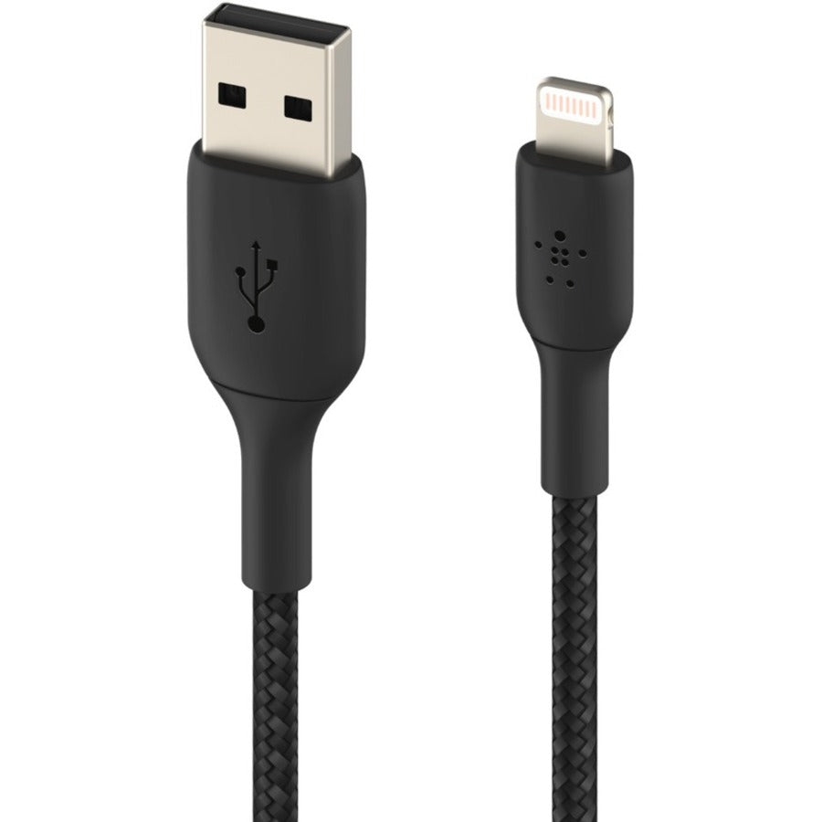 Belkin BoostCharge Braided Lightning to USB-A Cable (1 meter / 3.3 foot, Black) CAA002BT1MBK