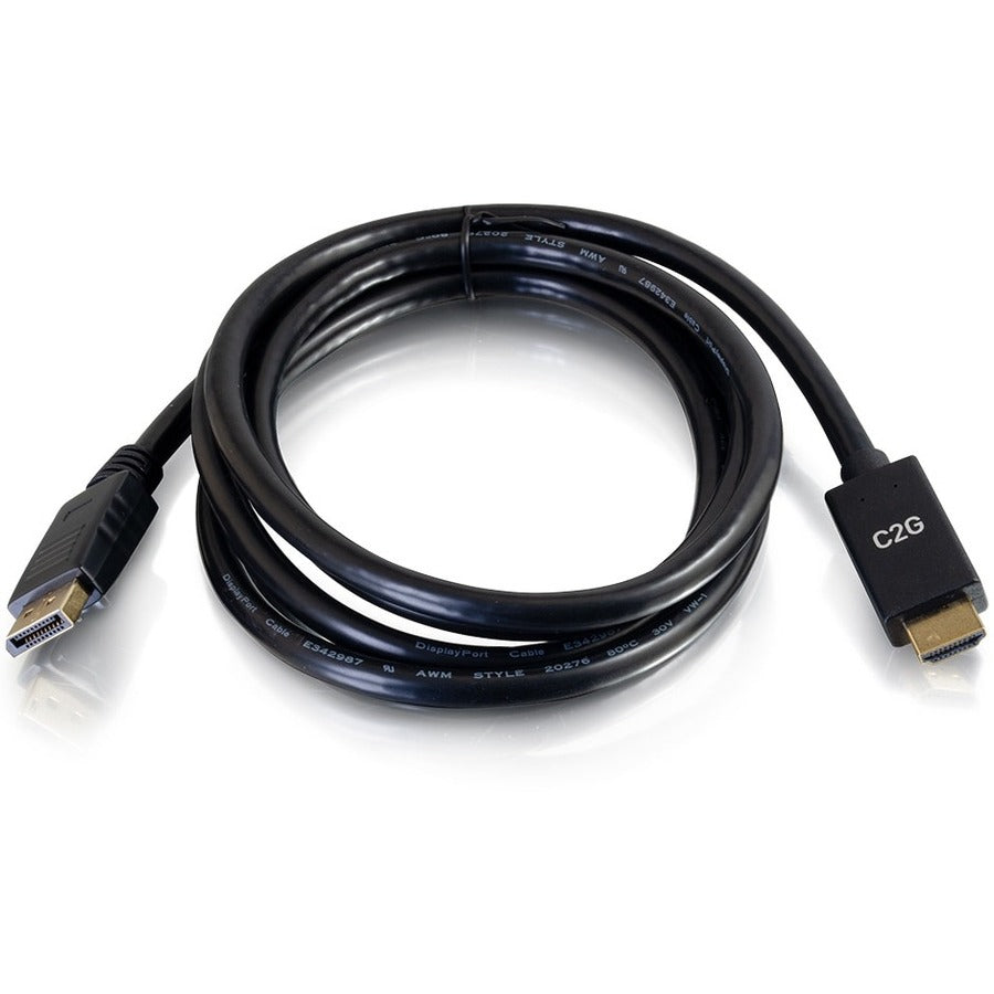C2G 6ft DisplayPort to HDMI Cable - DP to HDMI Adapter Cable - DisplayPort 1.2a HDMI 1.4b - 4K 30Hz - M/M 54433