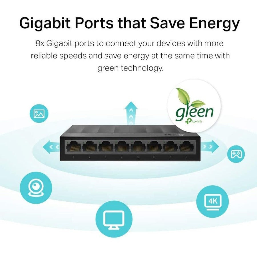 TP-Link LS1008G - Litewave 8 Port Gigabit Ethernet Switch LS1008G