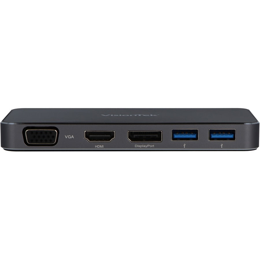 VisionTek VT200 USB-C Portable Dock - Dual Display - 100W Power Passthrough 901226