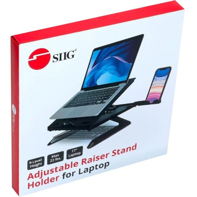SIIG Adjustable Riser Stand Holder for Laptop up to 17" CE-MT3911-S1