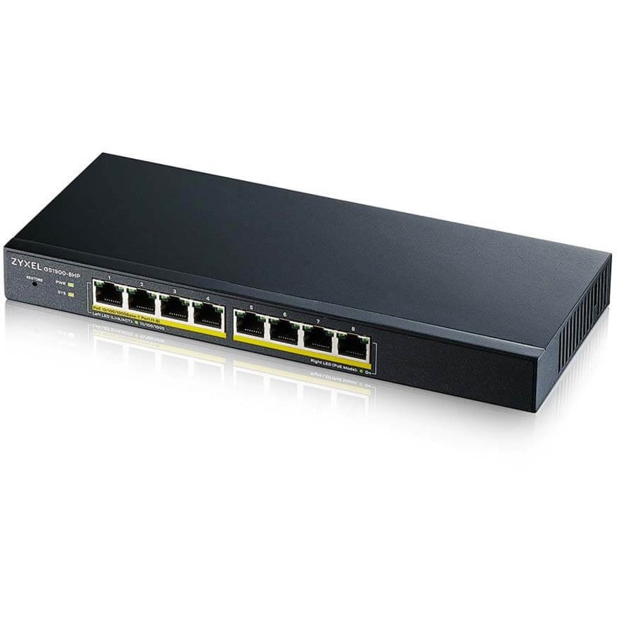 ZYXEL 8-port GbE Smart Managed PoE Switch GS1900-8HPREV03F