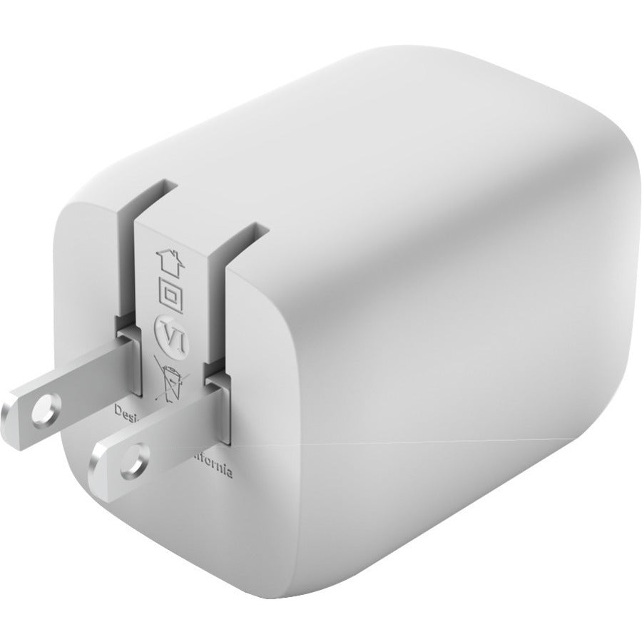 Belkin BoostCharge Pro Dual USB-C GaN Wall Charger with PPS 65W Laptop Chromebook Charging - Power Adapter WCH013DQWH