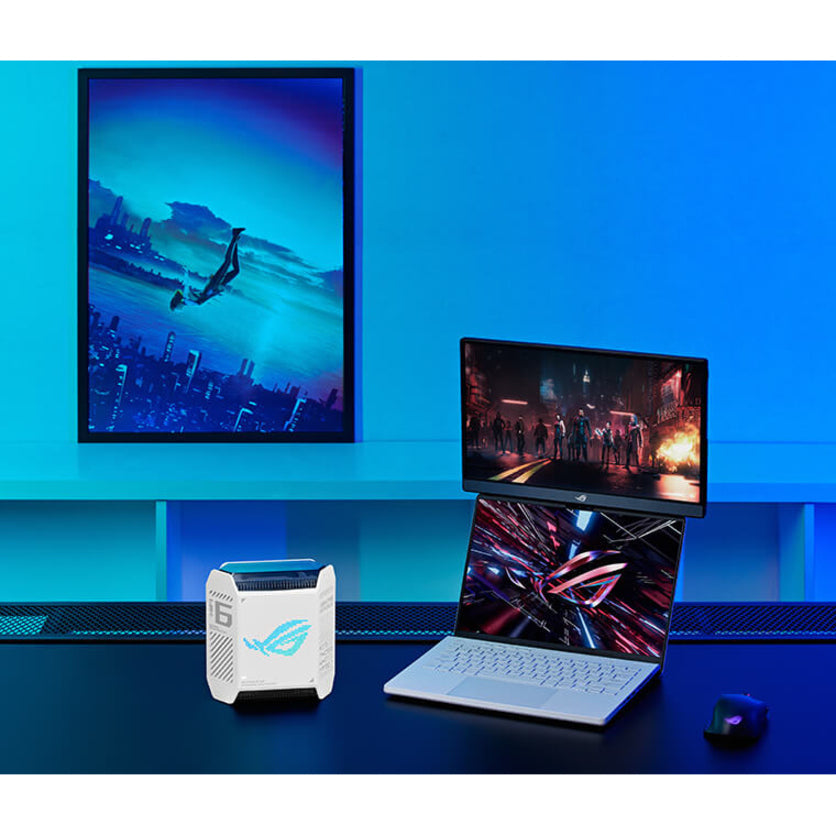 Asus ROG Rapture GT6 Wi-Fi 6 IEEE 802.11ax Ethernet Wireless Router ROGRaptureGT6MoonlightWht