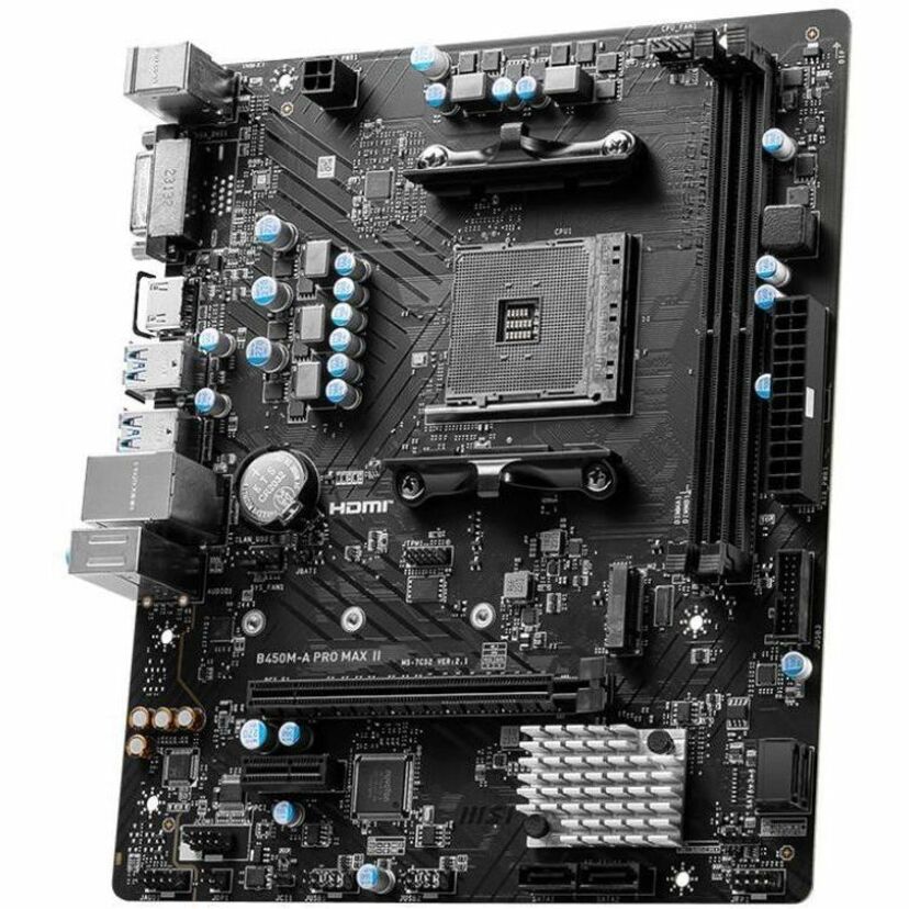 MSI B450M-A PRO MAX II Gaming Desktop Motherboard - AMD B450 Chipset - Socket AM4 - Micro ATX B450MAPROMAXII