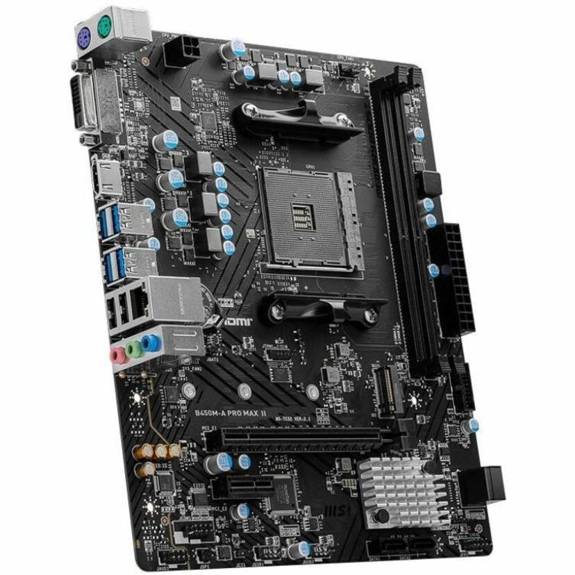 MSI B450M-A PRO MAX II Gaming Desktop Motherboard - AMD B450 Chipset - Socket AM4 - Micro ATX B450MAPROMAXII