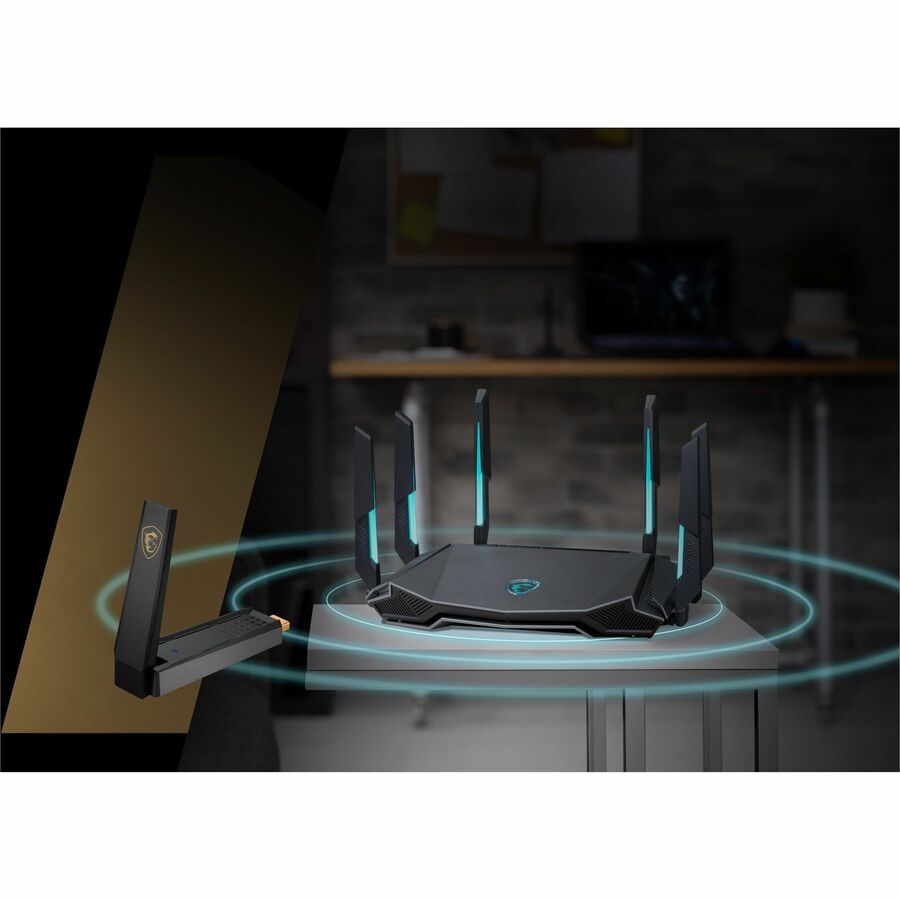 MSI AXE5400 IEEE 802.11 a/b/g/n/ac/ax Tri Band Wi-Fi Adapter for Computer/Notebook AXE5400WIFIUSB