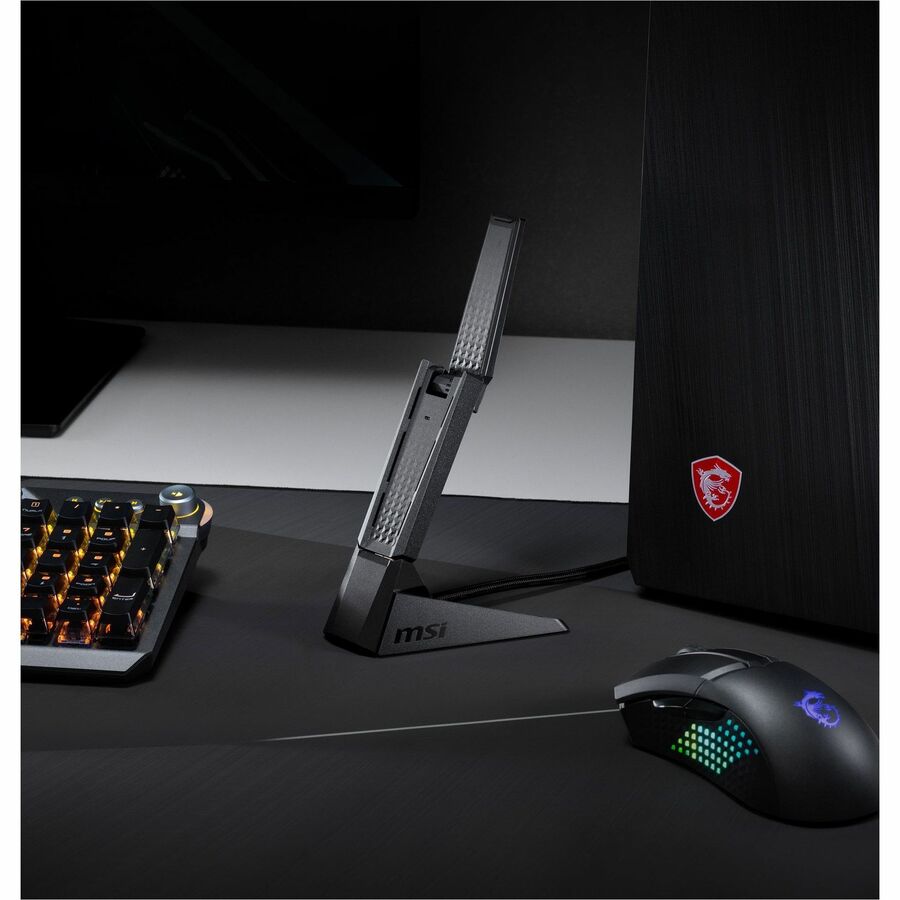 MSI AXE5400 IEEE 802.11 a/b/g/n/ac/ax Tri Band Wi-Fi Adapter for Computer/Notebook AXE5400WIFIUSB