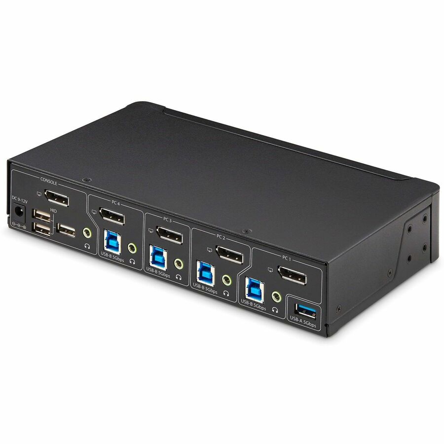 StarTech.com 4-Port DisplayPort KVM Switch, Single 4K 60Hz Monitor, 6x USB Ports, Hotkey & Push-Button Switching, TAA Compliant P4AD122-KVM-SWITCH