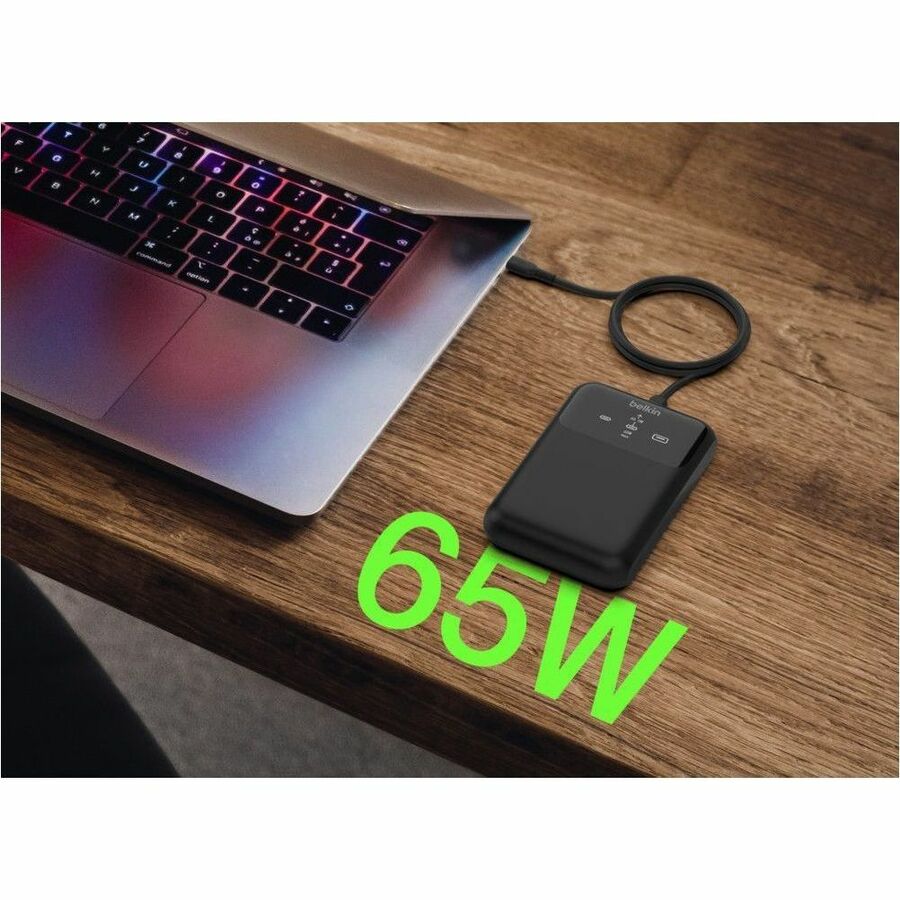 Belkin 65W 3-port USB Power Bank w/ Digital Display - 20K mAh - 2xUSB-C, 1xUSB-A - Portable Charger - w/ USB-C to USB-C Cable - Black BPB020btBK