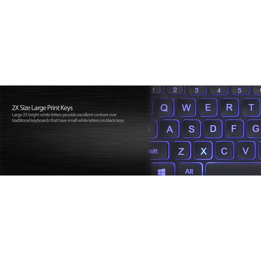 Adesso Large Print Illuminated Desktop Keyboard AKB-139EB