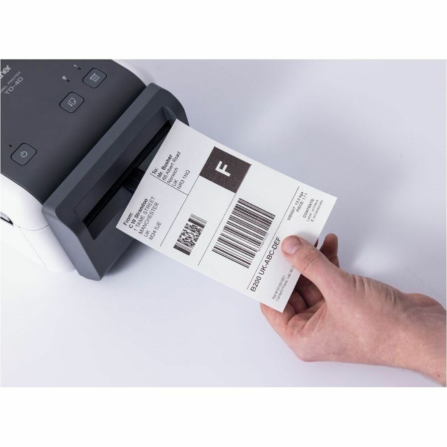 Brother TD-4420DNFC Desktop Direct Thermal Printer - Monochrome - Label Print - Fast Ethernet - USB - USB Host - Serial - With Cutter TD4420DNFC