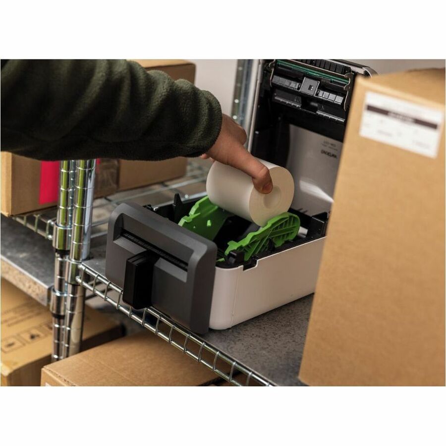 Brother TD-4420DNFC Desktop Direct Thermal Printer - Monochrome - Label Print - Fast Ethernet - USB - USB Host - Serial - With Cutter TD4420DNFC