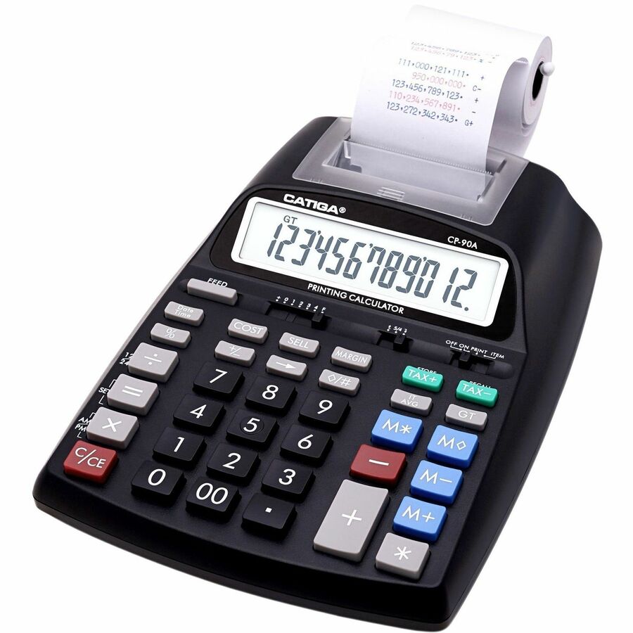 Adesso CP-90AB 12 Digits Printing Calculator (Black) CP-90AB