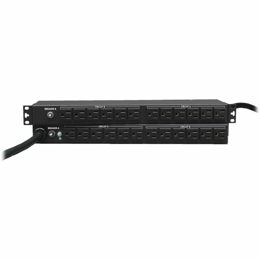 Eaton Tripp Lite Series 2.9kW Single-Phase 120V Basic PDU, 24 NEMA 5-15R Outlets, NEMA L5-30P Input, 15 ft. (4.57 m) Cord, 1U Rack-Mount PDU2430