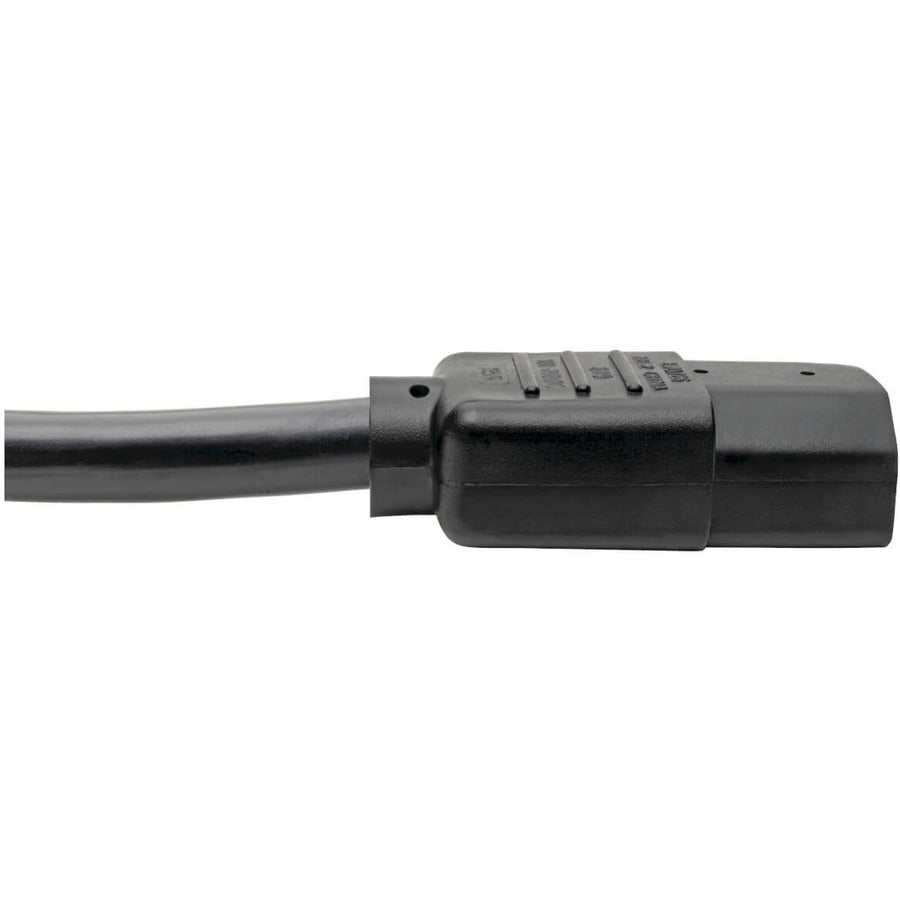 Eaton Tripp Lite Series Computer Power Cord, NEMA 5-15P to C13 - Heavy-Duty, 15A, 125V, 14 AWG, 12 ft. (3.66 m), Black P007-012