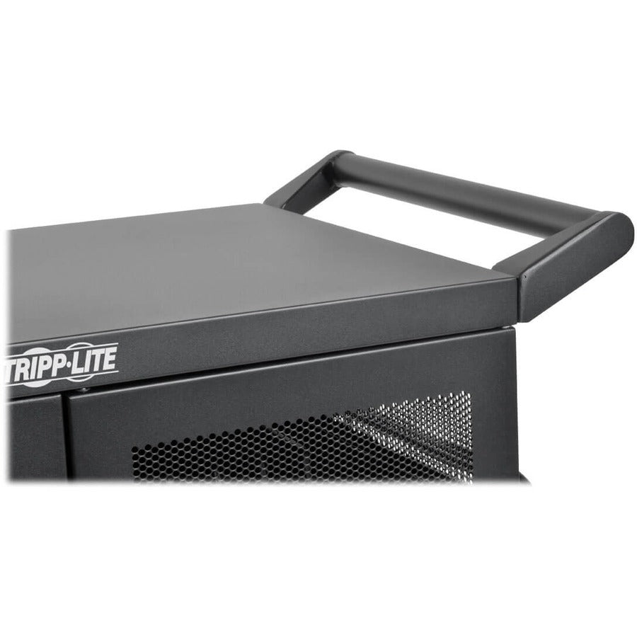 Tripp Lite by Eaton Mobile Cart Conversion Kit with Handle, Casters and Power Cord Manager for 16-Device AC and USB Charging Stations CSHANDLEKIT2