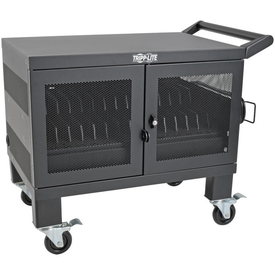 Tripp Lite by Eaton Mobile Cart Conversion Kit with Handle, Casters and Power Cord Manager for 16-Device AC and USB Charging Stations CSHANDLEKIT2