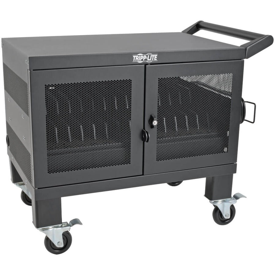 Tripp Lite by Eaton Mobile Cart Conversion Kit with Handle, Casters and Power Cord Manager for 16-Device AC and USB Charging Stations CSHANDLEKIT2