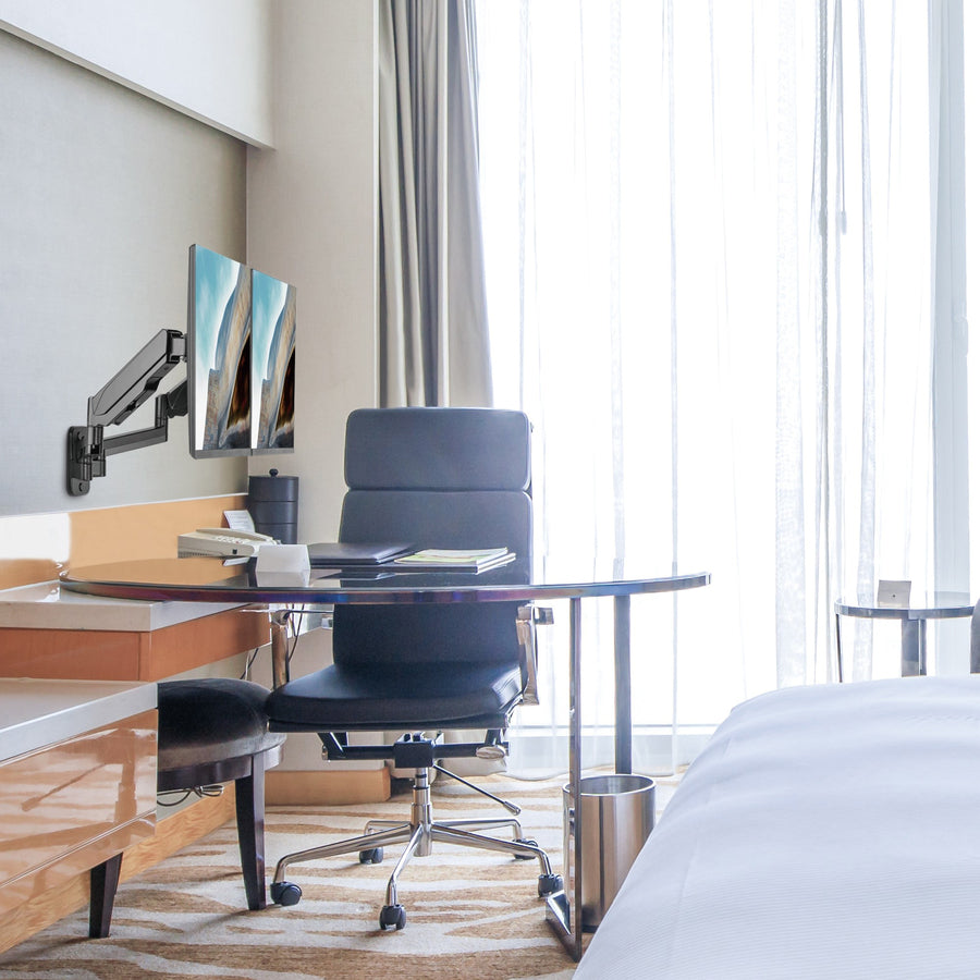 SIIG High Premium Aluminum Gas Spring Wall Mount - Dual Monitor 17" to 32" CE-MT2M12-S1