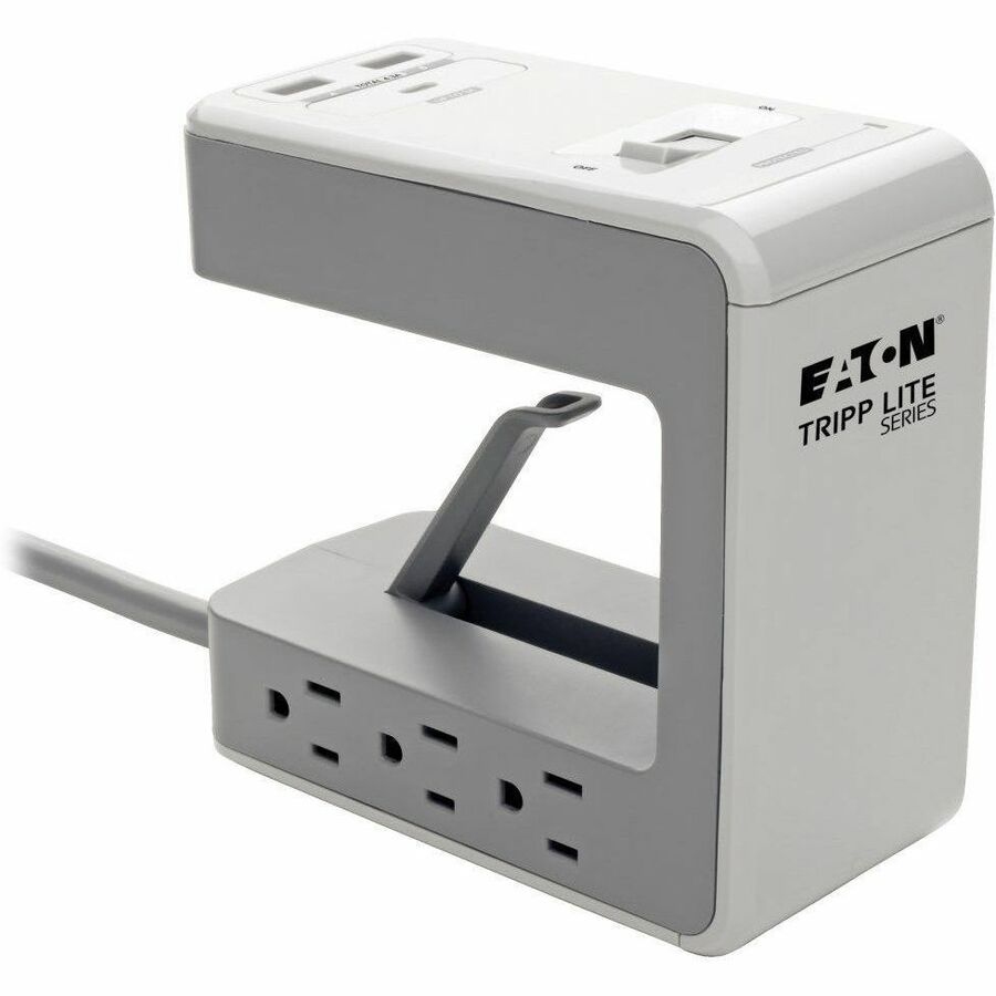 Eaton Tripp Lite Series 6-Outlet Surge Protector w/2 USB-A (4.8A Shared) & 1 USB-C (3A) - 8 ft. (2.43 m) Cord, 1080 Joules, Desk Clamp TLP648USBC