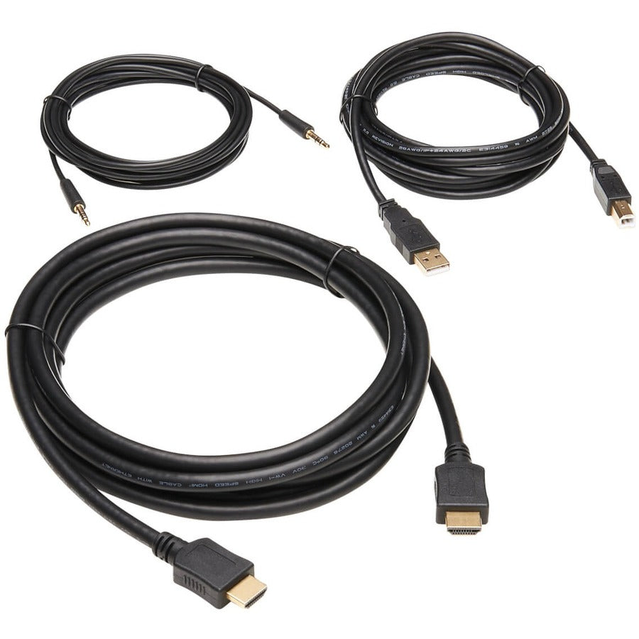 Tripp Lite by Eaton HDMI KVM Cable Kit - 4K HDMI, USB 2.0, 3.5 mm Audio (M/M), Black, 10 ft. (3.05 m) P782-010-HA