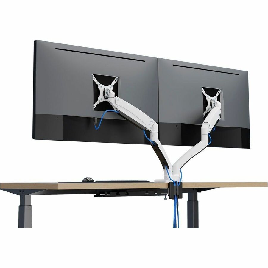 SIIG Dual Monitor Aluminum Heavy Duty Desk Mount with USB and Audio Ports CE-MT3211-S1