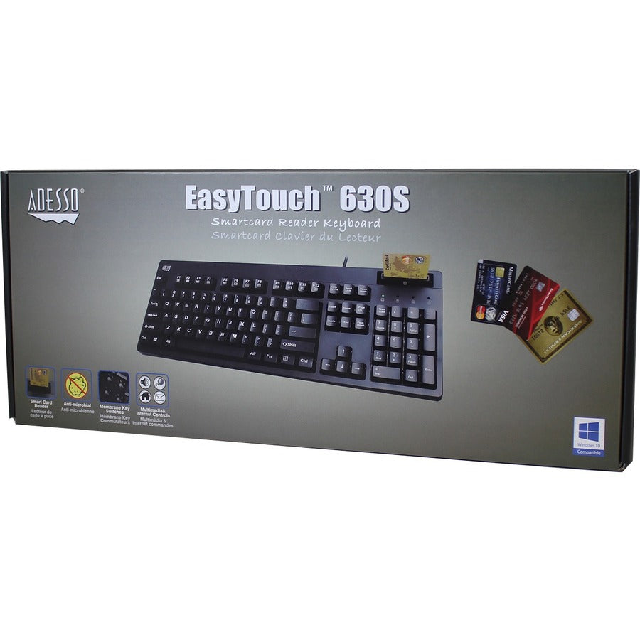 Adesso EasyTouch 630SB-TAA - Smart Card Reader Keyboard (TAA Compliant) AKB-630SB-TAA