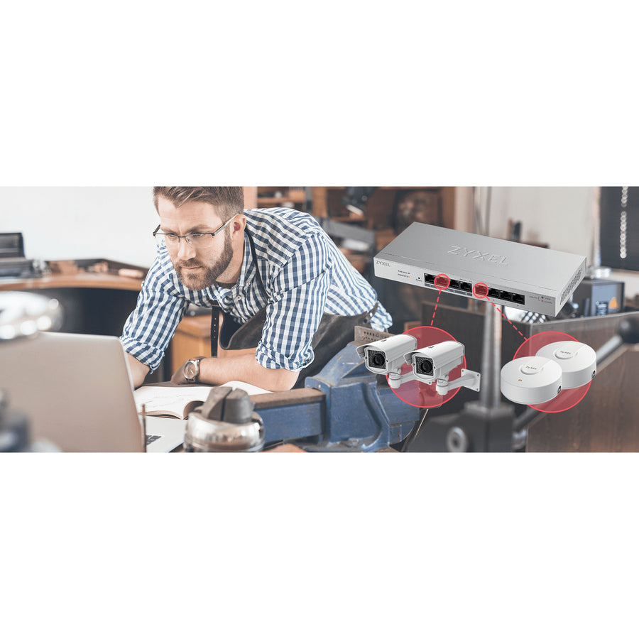 ZYXEL 8-Port GbE Web Managed PoE Switch GS1200-8HPv2