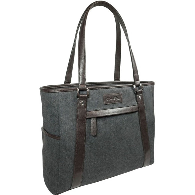 Urban Laptop Tote - Charcoal w/Brown Trim. METMS52