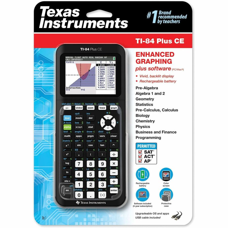 Texas Instruments TI-84 Plus CE Graphing Calculator 84CEPY/TBL/1L1