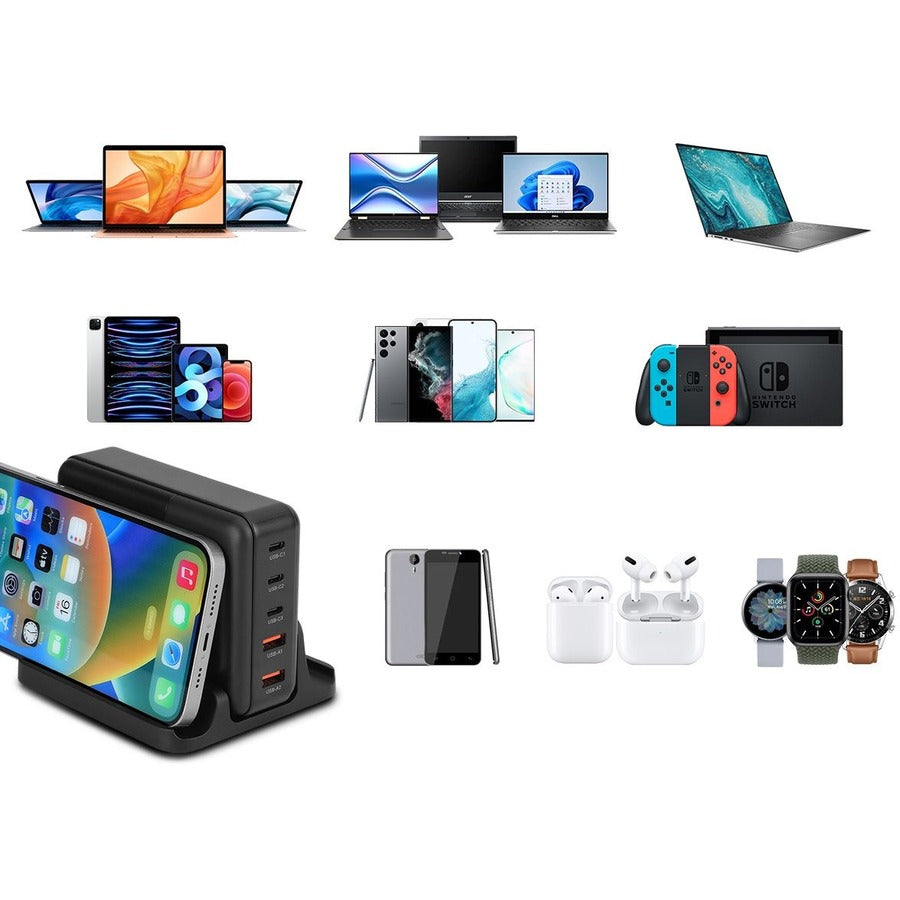 SIIG 200W GaN PD Charger with Charging Display- 3C2A AC-PW1Y11-S1