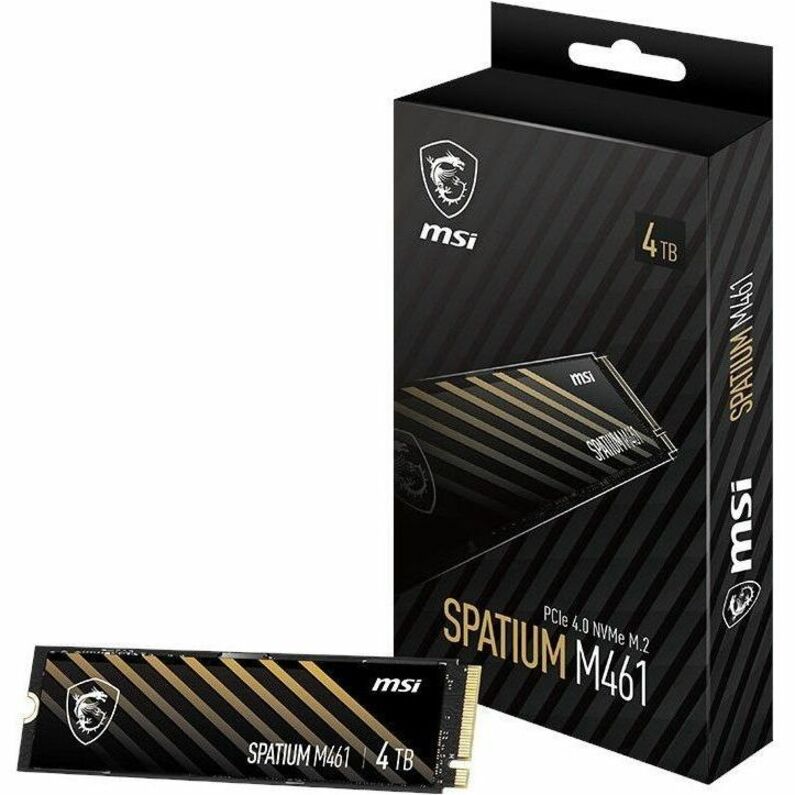 MSI SPATIUM M461 SM461N4TB 4 TB Solid State Drive - M.2 2280 Internal - PCI Express NVMe (PCI Express NVMe 4.0 x4) SM461N4TB