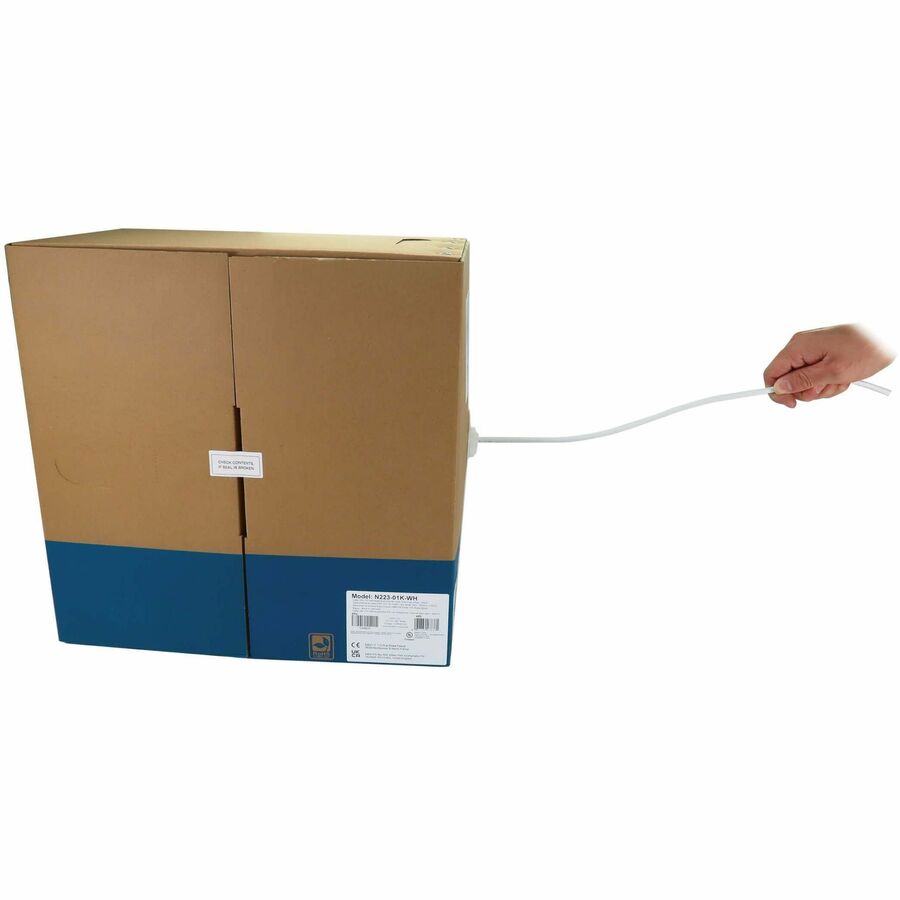 Eaton Tripp Lite Series Cat6a 10G Solid Core UTP Bulk Ethernet Cable, CMR Rated, White, 1000 ft. (305 m) N223-01K-WH