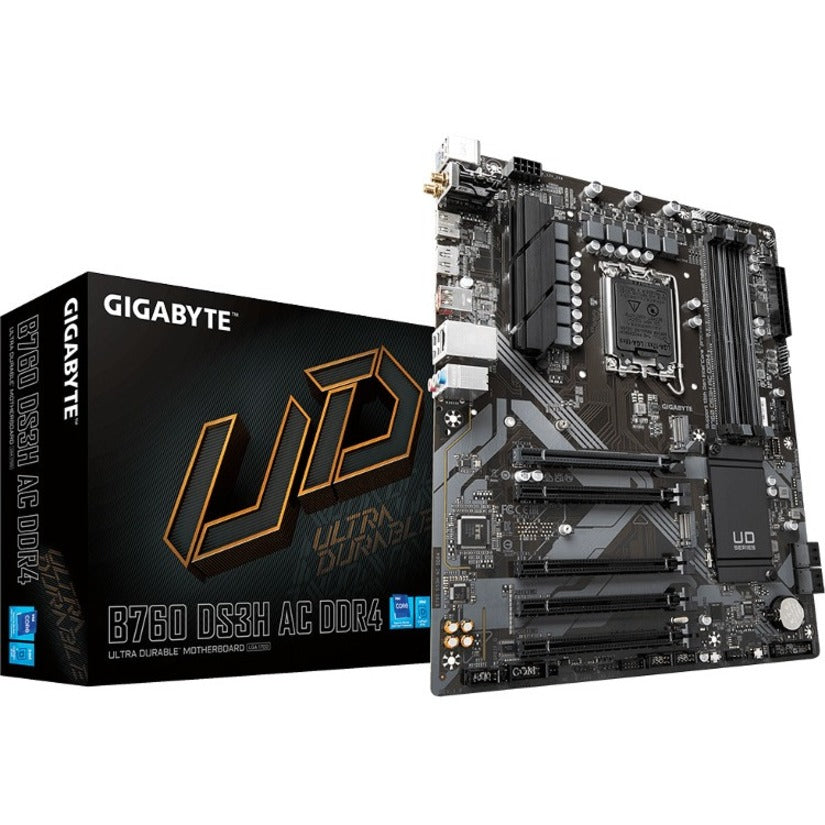Gigabyte Ultra Durable B760 DS3H AC DDR4 Desktop Motherboard - Intel B760 Chipset - Socket LGA-1700 - ATX B760 DS3H AC DDR4