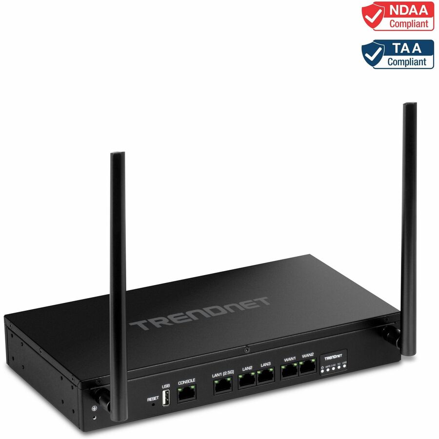 TRENDnet AX1800 Dual-Band WiFi 6 Gigabit Dual-WAN VPN Router, Small Business, Virtual Private Network, Inter-VLAN Routing, QoS, 2.5G Support, Pre-Encrypted Wireless, Black, TEW-929DRU TEW-929DRU