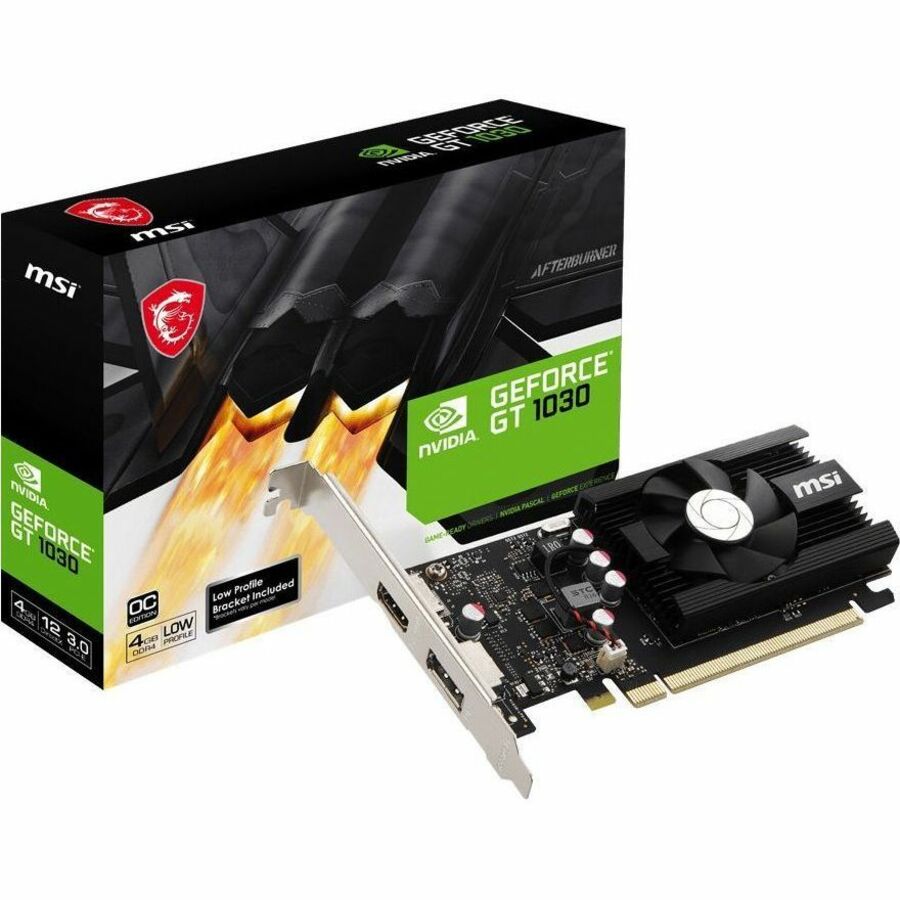 MSI NVIDIA GeForce GT 1030 Graphic Card - 4 GB DDR4 SDRAM - Low-profile G103044PC