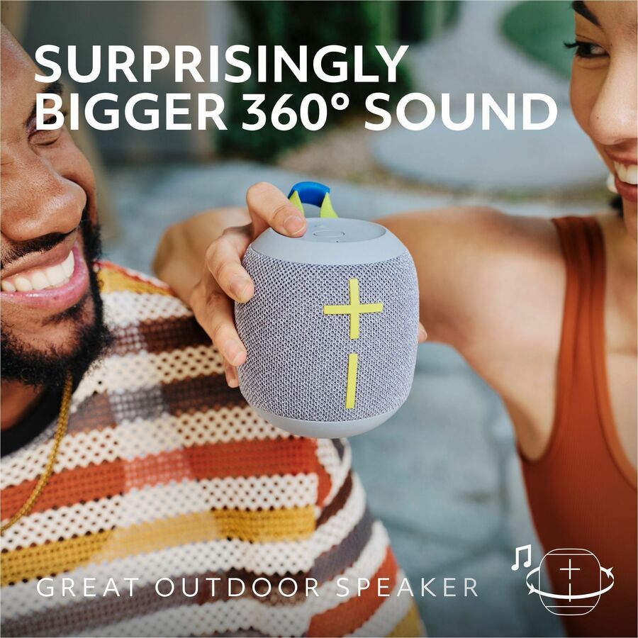 Ultimate Ears WONDERBOOM 4 Portable Waterproof Bluetooth Speaker With Big Bass and 360-Degree Sound, Dustproof Floating Speaker With 131ft (40m) Range, Gray 984-001879