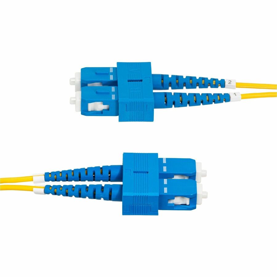 StarTech.com 5m (16.4ft) SC to SC (UPC) OS2 Single Mode Duplex Fiber Optic Cable, 9/125, 40G/100G, Low Insertion Loss, LSZH Jumper Cord SMDOS2SCSC5M