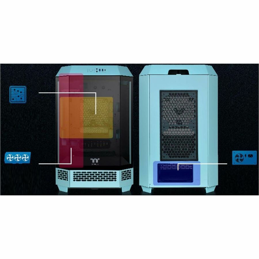 Thermaltake The Tower 300 Turquoise Micro Tower Chassis CA-1Y4-00SBWN-00