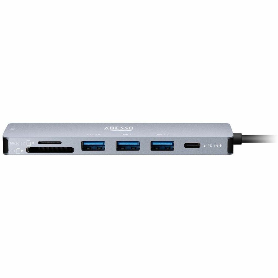 Adesso AUH-4025 7 in 1 Docking Station, Supports USB C to x1 4K HDMI, 3x USB-A 3.2, 1x PD, 1x Micro SD, 1x SD Card AUH-4025