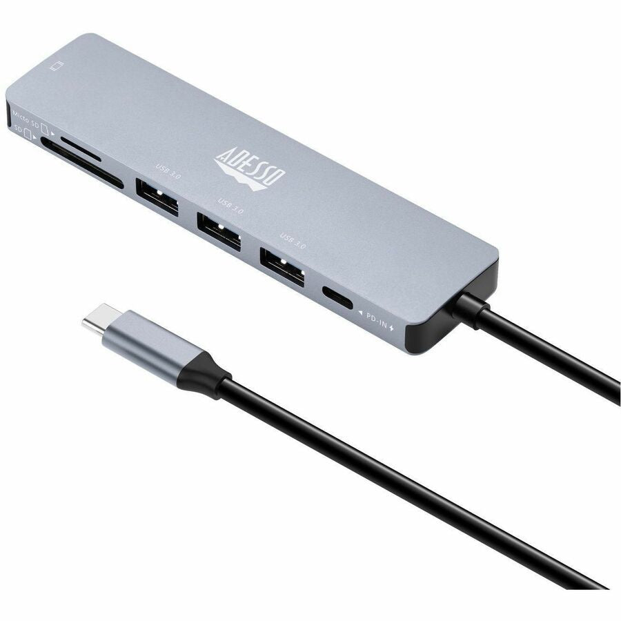 Adesso AUH-4025 7 in 1 Docking Station, Supports USB C to x1 4K HDMI, 3x USB-A 3.2, 1x PD, 1x Micro SD, 1x SD Card AUH-4025