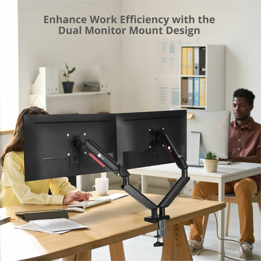 SIIG Dual Monitor Gas Spring Arm Desk Mount - 13" to 32" - Max Load 22 lbs - VESA 75/100mm CE-MT3Y11-S1