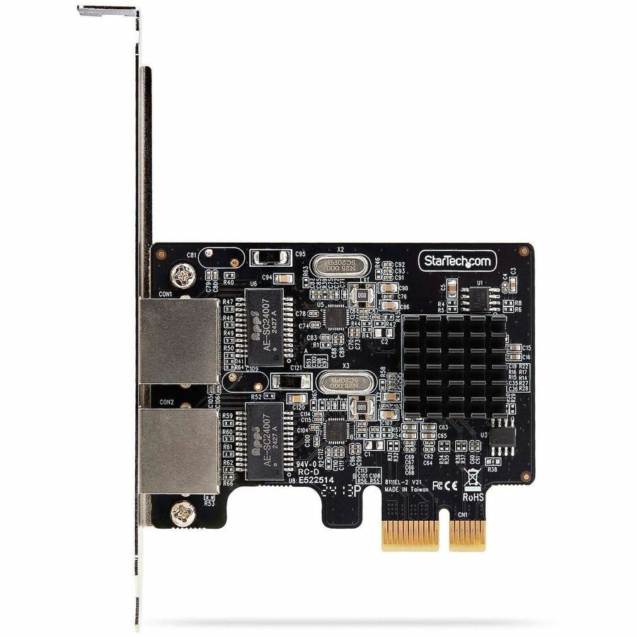 StarTech.com 2-Port Gigabit PCIe Network Adapter Card, 10/100/1000Mbps PCI Express NIC, Dual Realtek RTL8111H, TAA Compliant ST1000SPEXD4T
