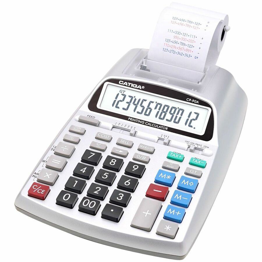 Adesso CP-90AS 12 Digits Printing Calculator (Silver) CP-90AS
