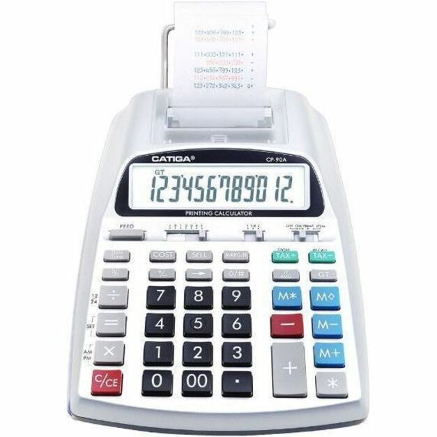 Adesso CP-90AS 12 Digits Printing Calculator (Silver) CP-90AS