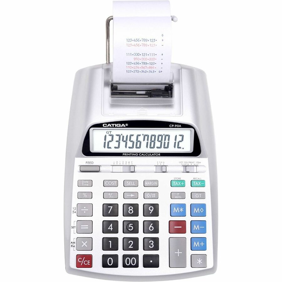 Adesso CP-90AS 12 Digits Printing Calculator (Silver) CP-90AS